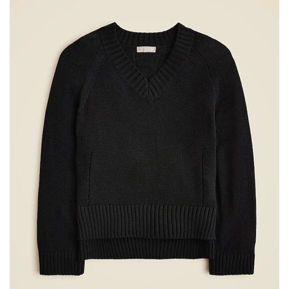 J Crew Heritage Cotton Relaxed V Neck Sweater US Women's M New - Picture 1 of 7
